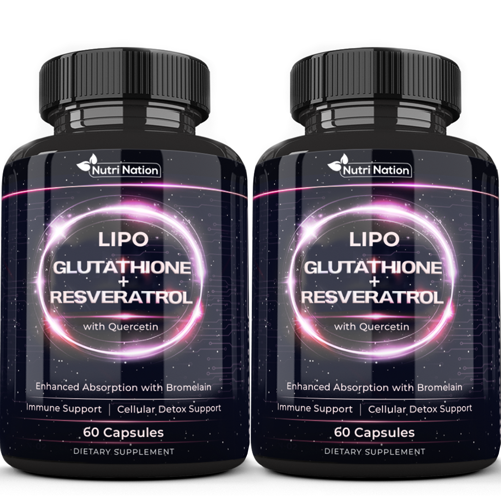 Liposomal Glutathione Supplement with Resveratrol, Quercetin and Bromelain 60 Capsules