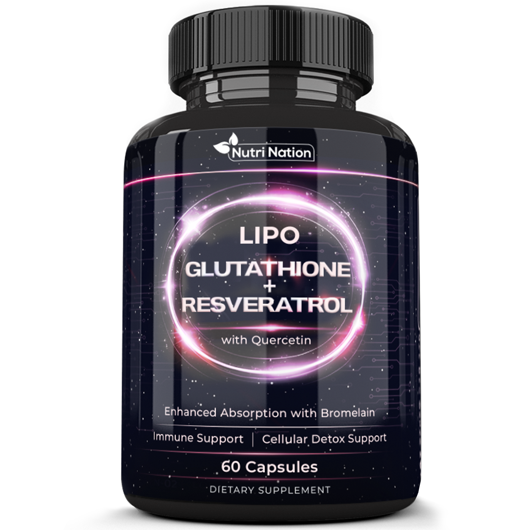 Liposomal Glutathione Supplement with Resveratrol, Quercetin and Bromelain 60 Capsules