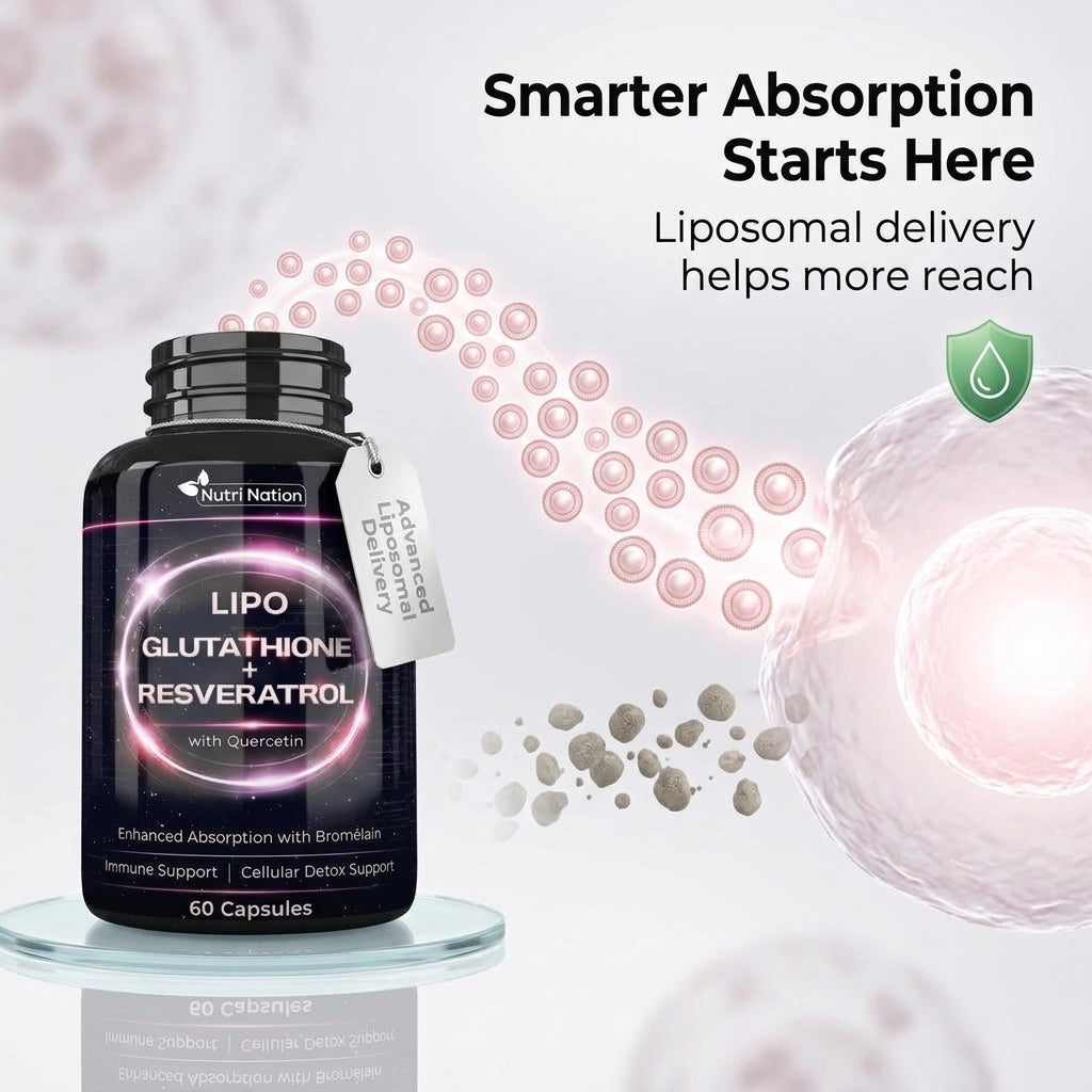 Liposomal Glutathione Supplement with Resveratrol, Quercetin and Bromelain 60 Capsules