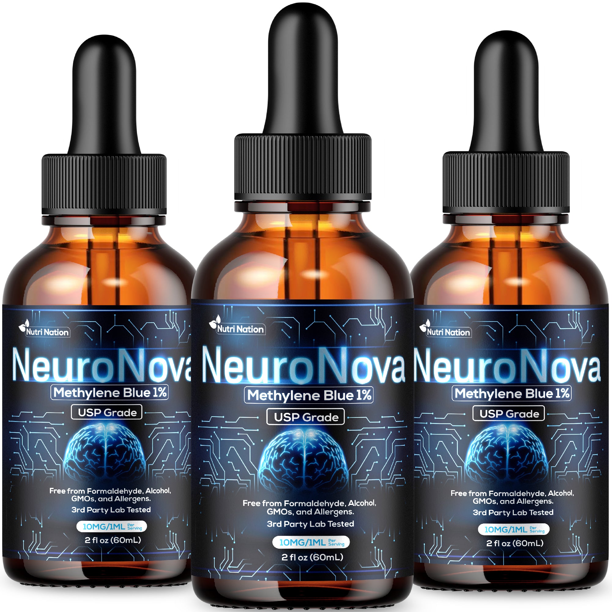 Methylene Blue Drops USP Grade 99.99% 60ML for Brain and Cognitive Health
