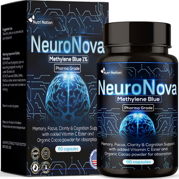Neuro Nova methylene blue pharmaceutical grade capsules 60 count bottle