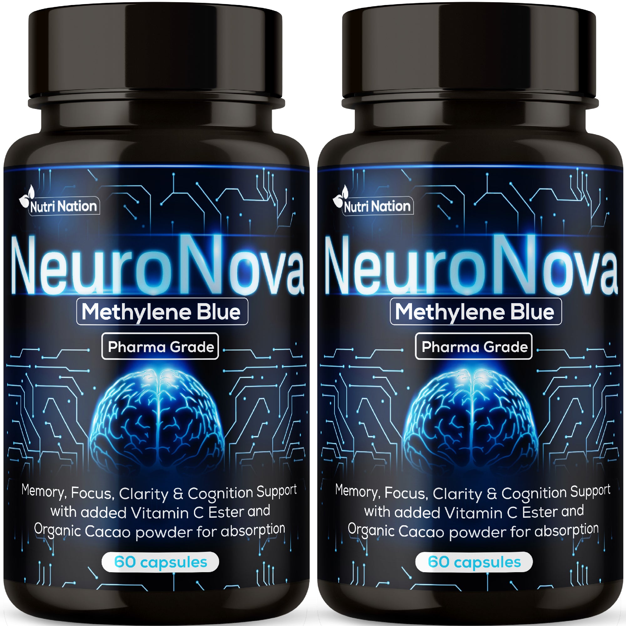 Neuro Nova Methylene Blue Capsules, USP Grade Cognitive Support Supplement, 60 Count
