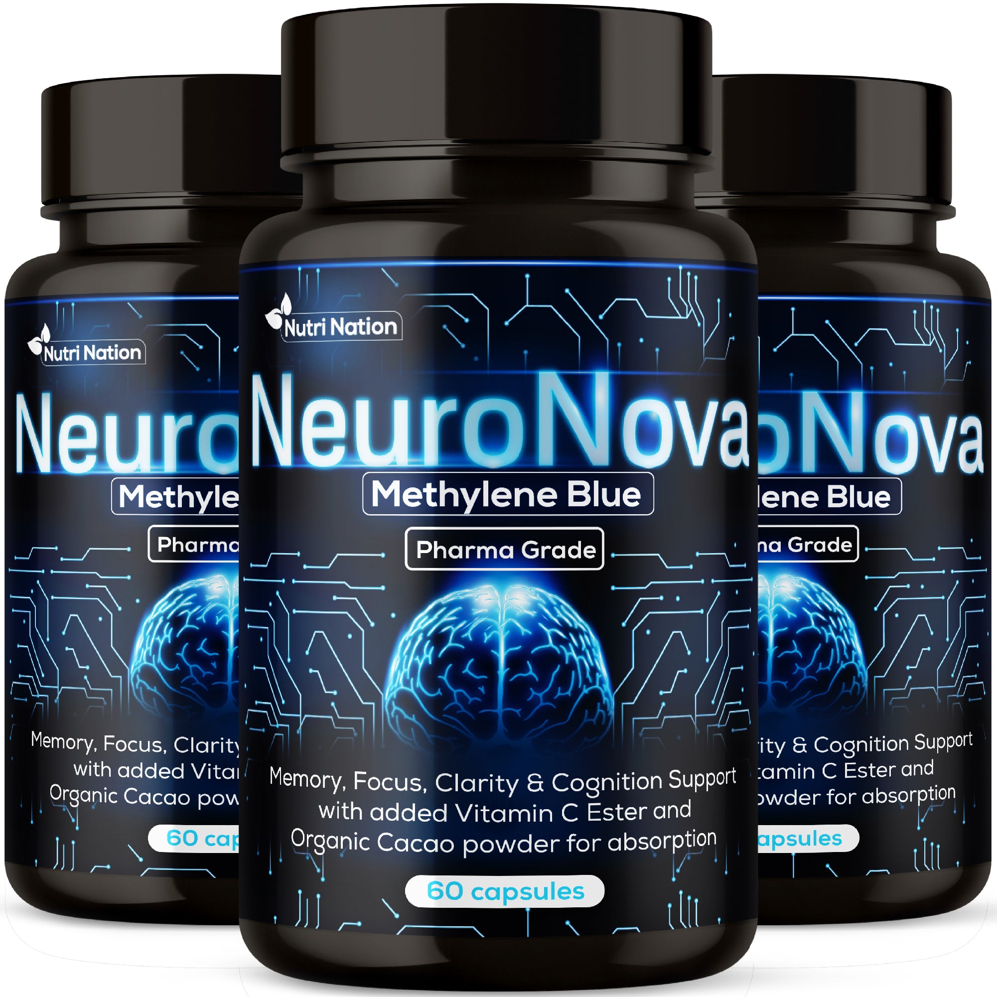 Neuro Nova Methylene Blue Capsules, USP Grade Cognitive Support Supplement, 60 Count