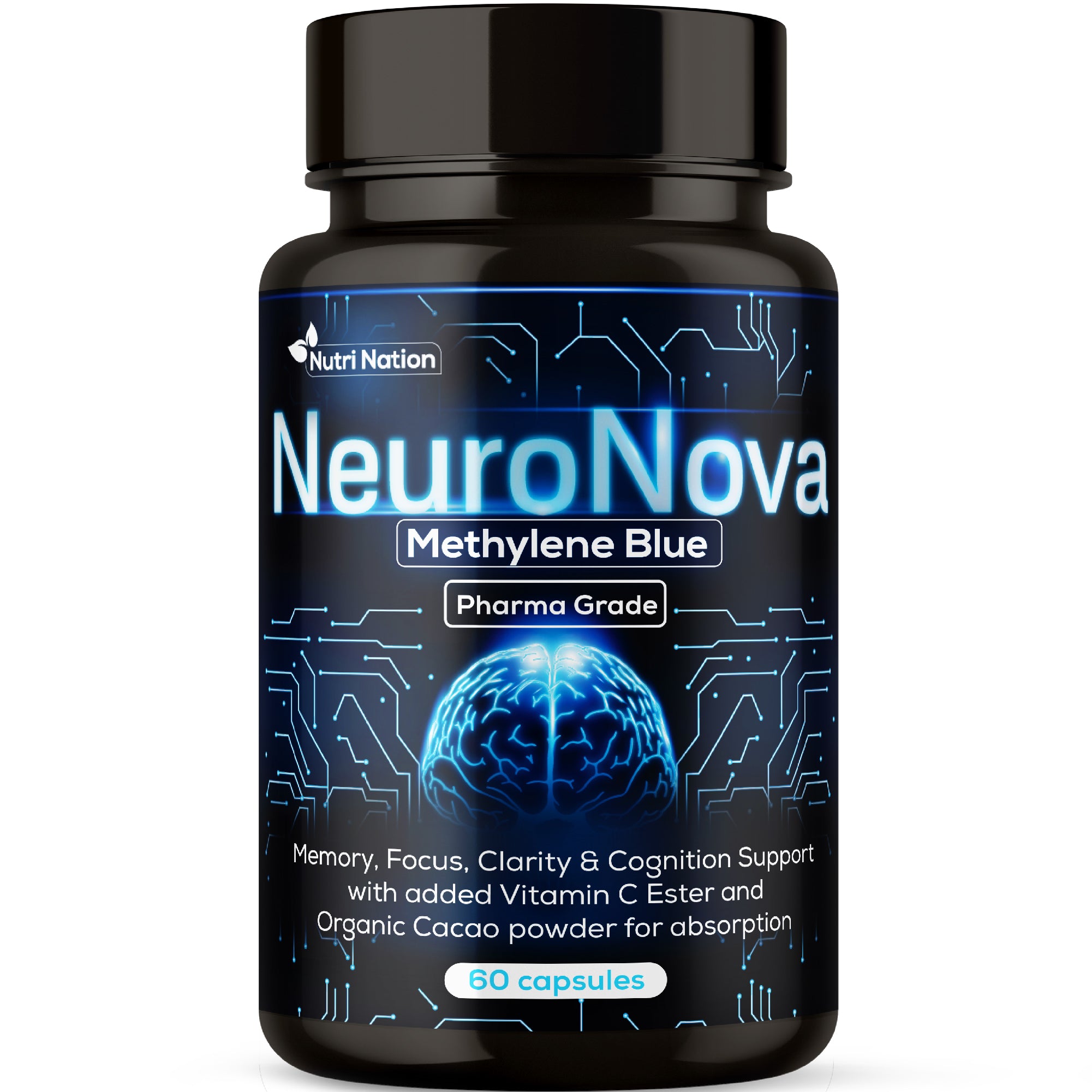 Neuro Nova Methylene Blue Capsules, USP Grade Cognitive Support Supplement, 60 Count