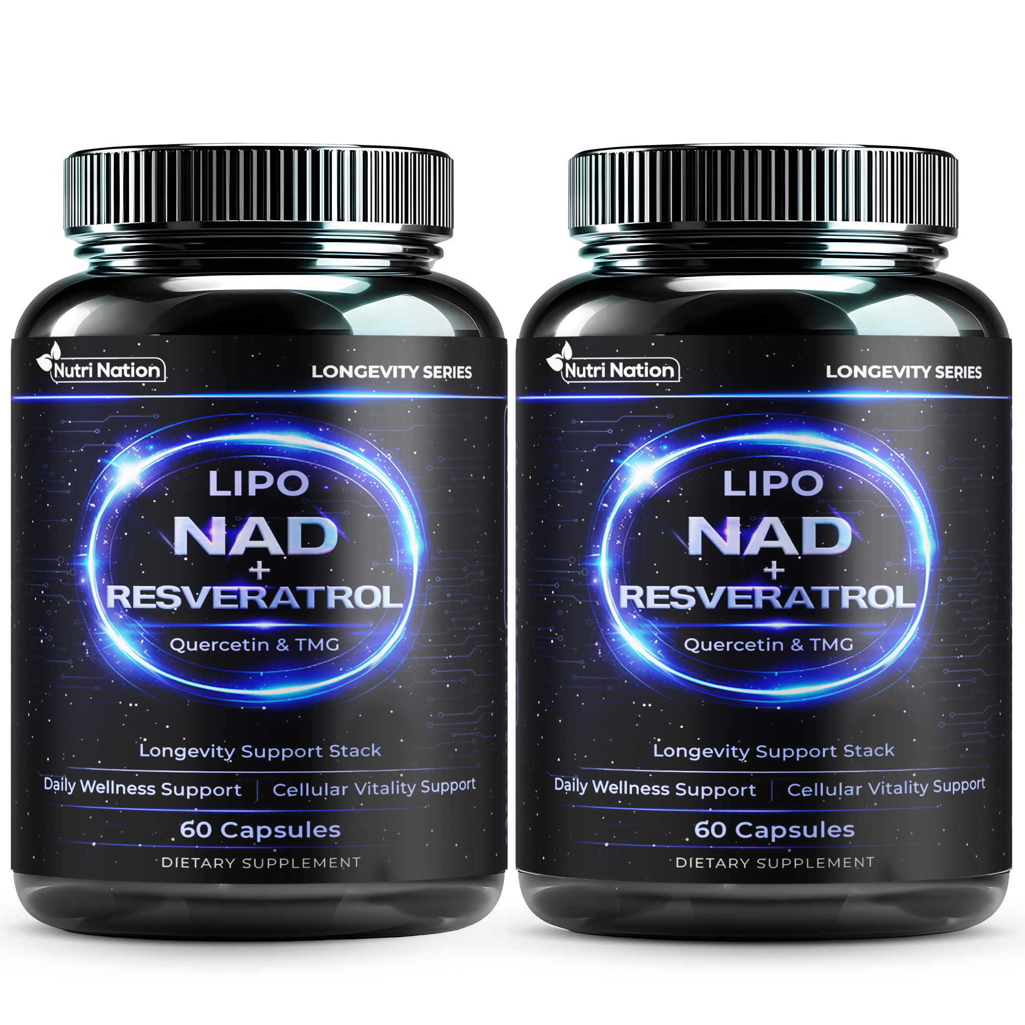 Liposomal NAD Supplement with Resveratrol, Quercetin and TMG, 60 Capsules