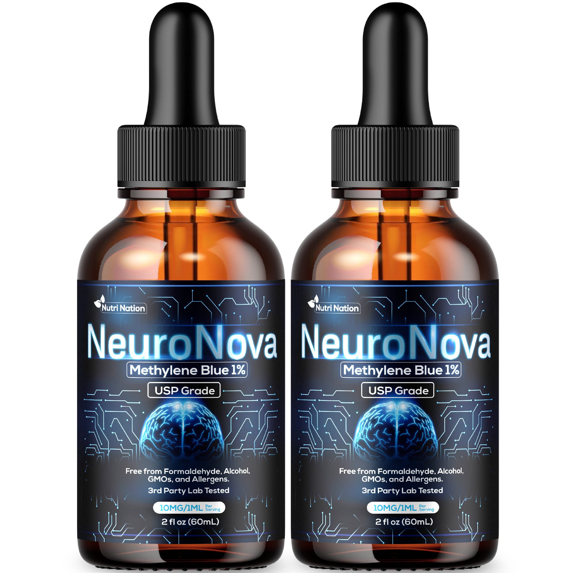 Methylene Blue Drops USP Grade 99.99% 60ML for Brain and Cognitive Health