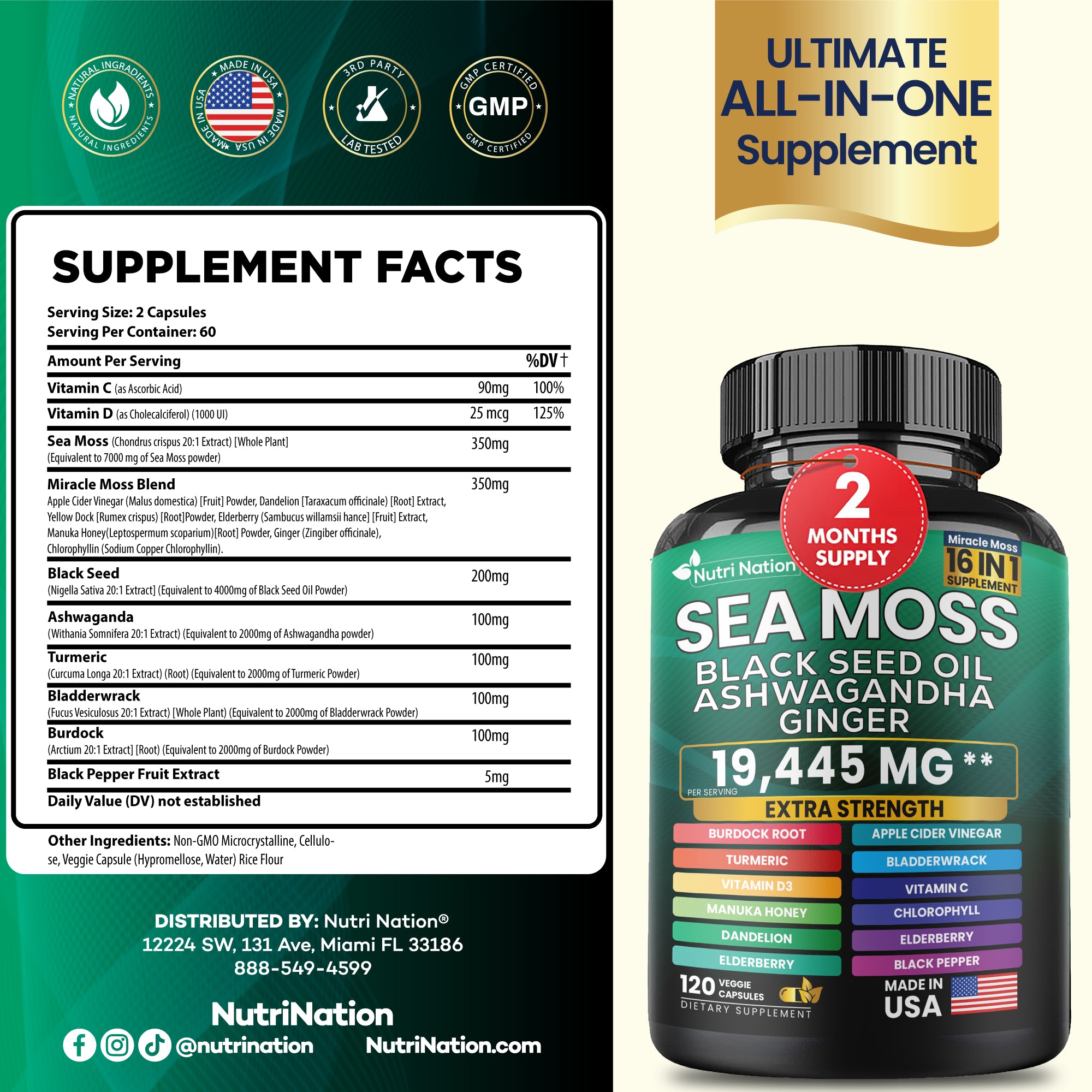 garden veggies and sea moss black seed oil ashwagandha Sea Moss Black Seed Oil Ashwagandha and Burdock Root 16 in 1 Supplement
