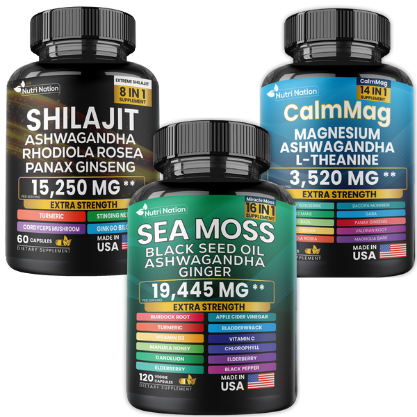 Premium Sea Moss Shilajit and CalmMag Combo