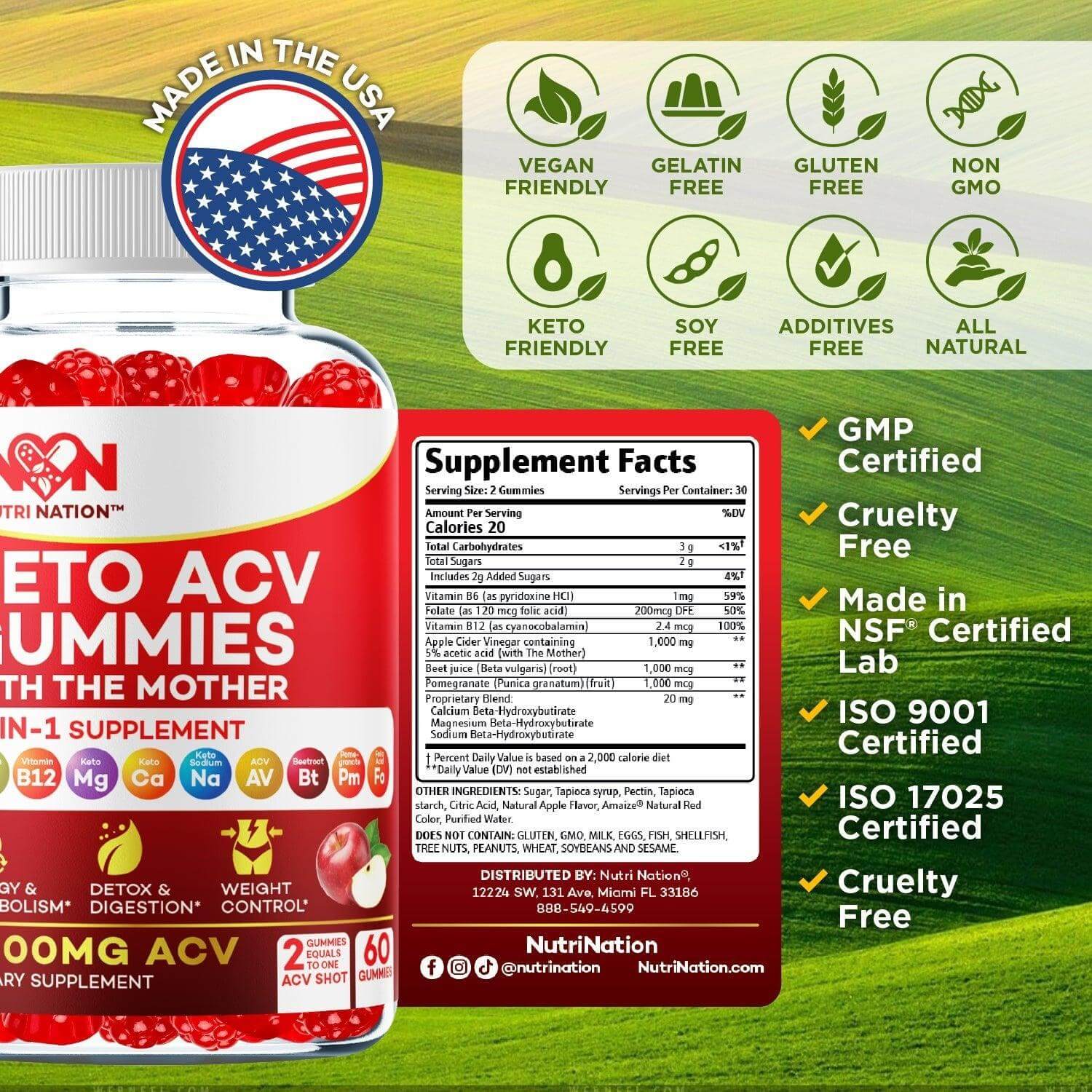 keto acv gummies supplement facts