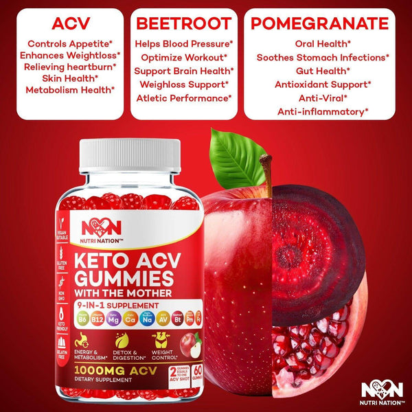 Keto ACV Gummies 3 ingredients information- Nutri Nation